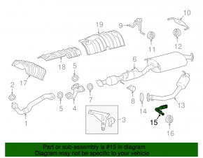 Кронштейн глушителя задний Lexus RX450h 16-22 с резинкой