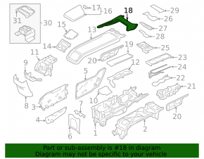 Накладка центральной консоли передняя Volvo XC90 16-25 тип 1, кожа, бежевая