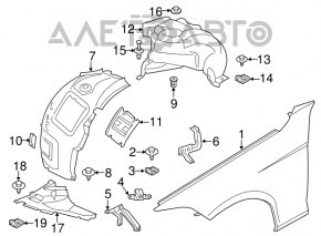 Підкрилок передній лівий передня частина BMW 3 F30 12-18 sport line