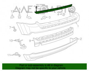 Накладка на бампер верхня Jeep Compass 11-16 хром