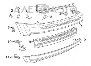 Накладка на бампер верхня Jeep Compass 11-16 хром