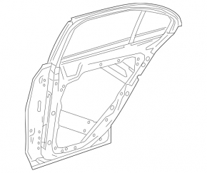 Двері голі задні права Mercedes C-class W205 15-21