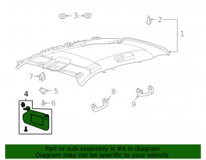 Козырек правый Ford Bronco Sport 21-26 без люка, серый с подсветкой, без крючка