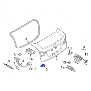 Отбойник крышки багажника левый Ford Fiesta 11-19