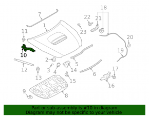 Петля капота левая Subaru Outback 10-14