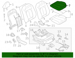 Обшивка подушки пассажирского сиденья Subaru Forester 25-26 ткань темно-серая + светло-серая