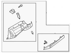Перчаточный ящик, бардачок Nissan Rogue 21-26 черный, царапины
