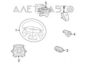 Руль голый Dodge Journey 11-15 резина черн, без кнопок, с накладками