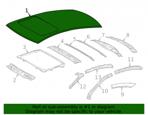 Крыша металл Lexus ES 19-26 под люк