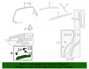 Накладка двери нижняя наружная задняя правая Lexus RX450h 10-15 с хромом hybrid