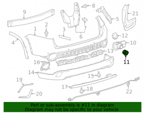 Кольцо парктроника заднего бампера Toyota 4Runner 14-23