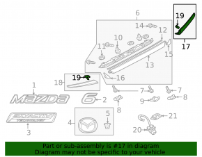 Молдинг крышки багажника правый Mazda 6 14-17