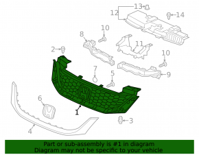 Грати радіатора grill Honda Accord 13-15 2d