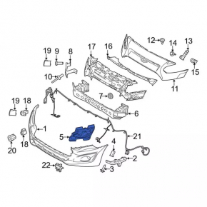 Вставка переднего бампера правая Ford Transit Connect MK2 13-18 под птф