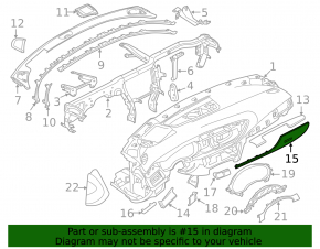 Комплект накладок салона под дерево Audi A6 C7 12-15 под дерево коричневый ясень, под память водителя, "quattro", трещина в креплении, царапины