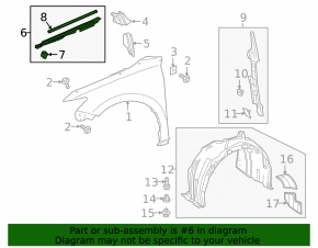 Уплотнитель крыла капот-крыло левый Toyota Camry v70 18-24