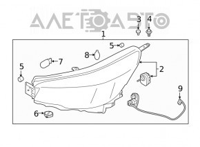 Фара передняя правая Subaru Forester 19-20 SK LED, без DRL