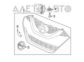 Решетка радиатора grill Nissan Maxima A36 16-17 без камеры