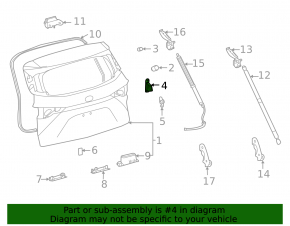 Отбойник двери багажника правый Toyota Sienna 21-26 на кузове