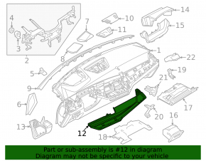 Накладка передней панели правая BMW X5 G05 24-26 черная
