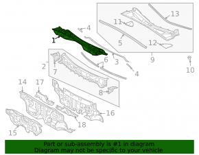 Поддон дворников металл Lexus RX300 RX330 RX350 RX400h 04-09