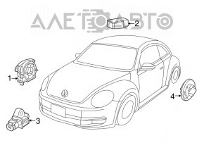 Модуль srs airbag компьютер подушек безопасности VW Beetle 12-17