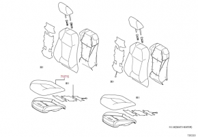 Сидіння пасажирське Toyota Rav4 19-25 з airbag, електро, шкіра чорна