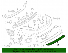 Отражатель заднего бампера правый BMW 4 F32/33/36 14-20 M Pack