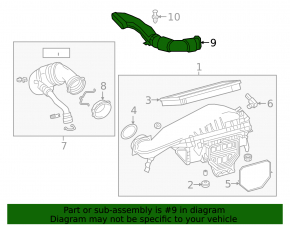 Воздуховод от воздухоприемника Mercedes C-class W205 300 19-21
