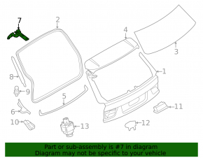 Петля двери багажника верхняя правая BMW X5 F15 14-18