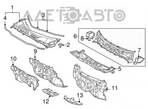 Поддон дворников металл Lexus Lexus RX350 RX450h 10-15