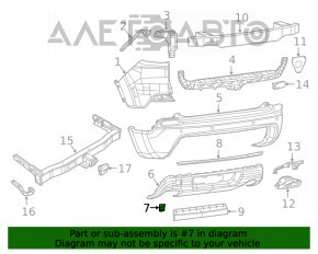 Заглушка буксировочного крюка заднего бампера Jeep Cherokee KL 19-23 серая, примята