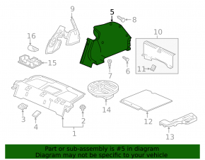 Обшивка арки правая Honda Civic X FC 19-21 4d черная