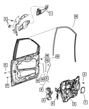 Уплотнитель двери передней левой Dodge Grand Caravan 11-20