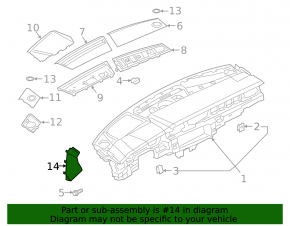 Накладка передней панели боковая левая Audi A6 C8 19-21 темно-серая