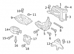 Подушка двигателя правая Ford Escape MK3 13-19 1.5T 1.6T