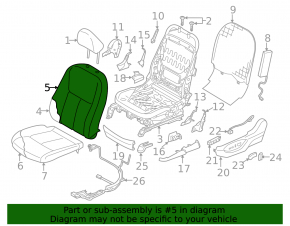 Водительское сидение Infiniti Q50 14-16 без airbag, кожа черн
