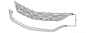 Решетка радиатора grill Chevrolet Malibu 16-18 без радар круиза