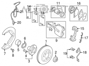 Кожух гальмівного диска передній лівий Mazda3 MPS 09-13
