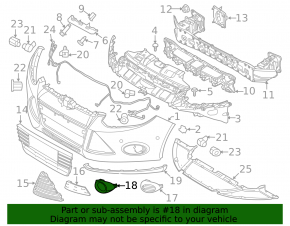 Обрамление птф левое Ford Focus mk3 11-14 дорест хром