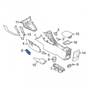 Заглушка центральной консоли правая Ford Focus mk3 15-18 рест, серая