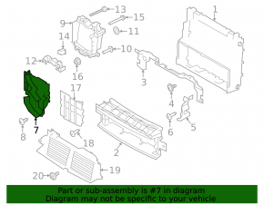 Дефлектор дополнительного радиатора правый Land Rover Range Rover 13-17 дорест, 3.0, 5.0