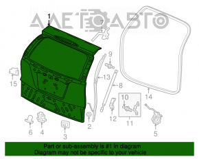 Дверь багажника голая со стеклом Honda CRV 12-14