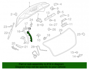 Накладка петли крышки багажника левая Audi A4 B8 08-16 седан, царапины