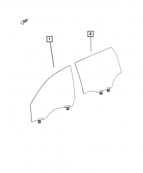 Стекло двери передней правой Jeep Cherokee KL 14-23