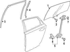 Склопідйомник з мотором задній лівий Honda Accord 23-26