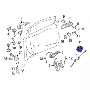 Замок двери передней левой Ford Fiesta 11-19