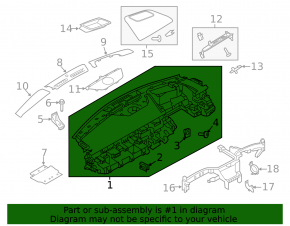 Торпедо передня панель без AIRBAG Land Rover Range Rover Velar 18-23 чорна