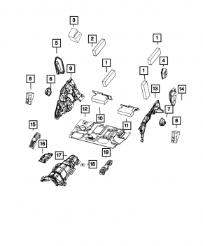 Корпус щитка вентиляції лівий Jeep Grand Cherokee WL 21-26