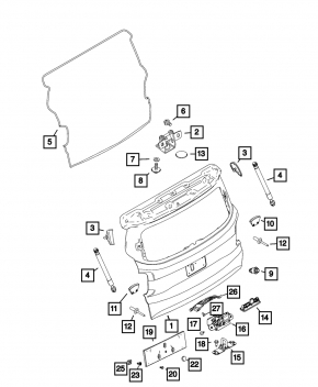 Отбойник двери багажника правый Jeep Renegade 15-23